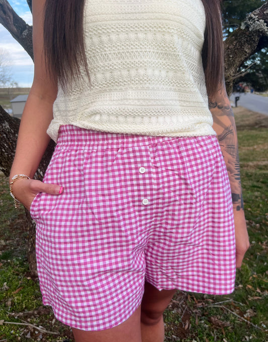 Purple/pink Boxer Style Shorts