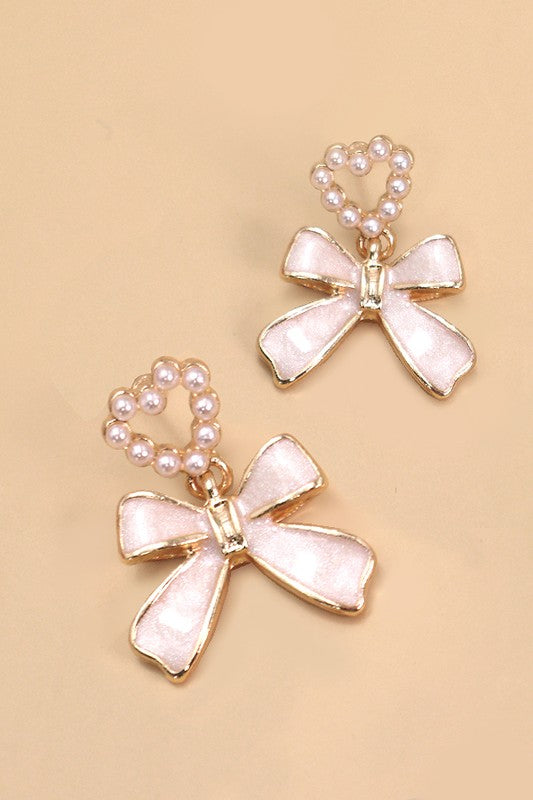 Pearl Heart Dangles