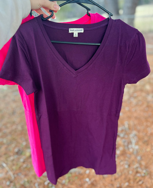 Simple Purple V-neck