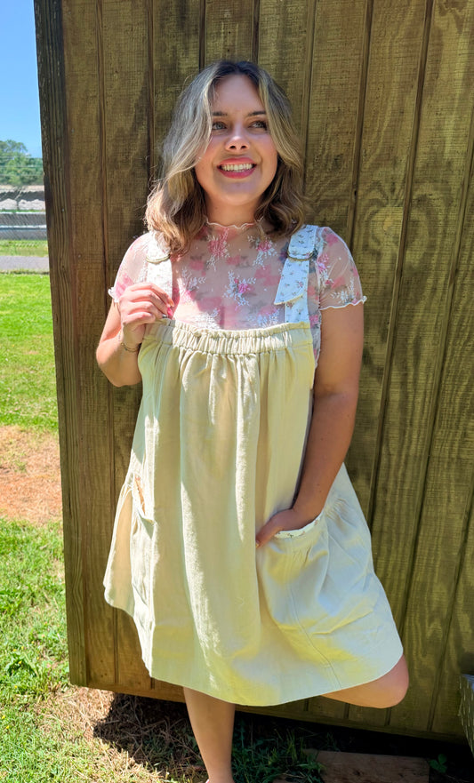 Flower Lace Short Sleeve Crop