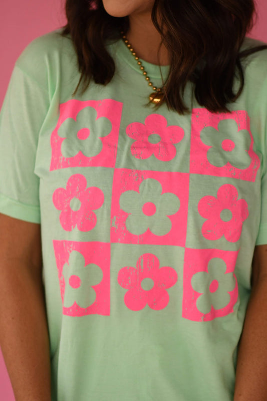 Flower Checkered Tee