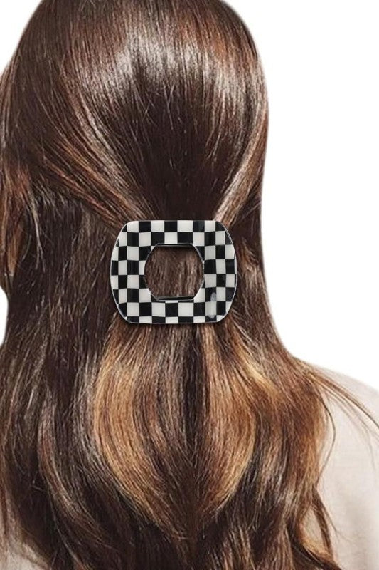 Checkered Flat Lay Hair Clips