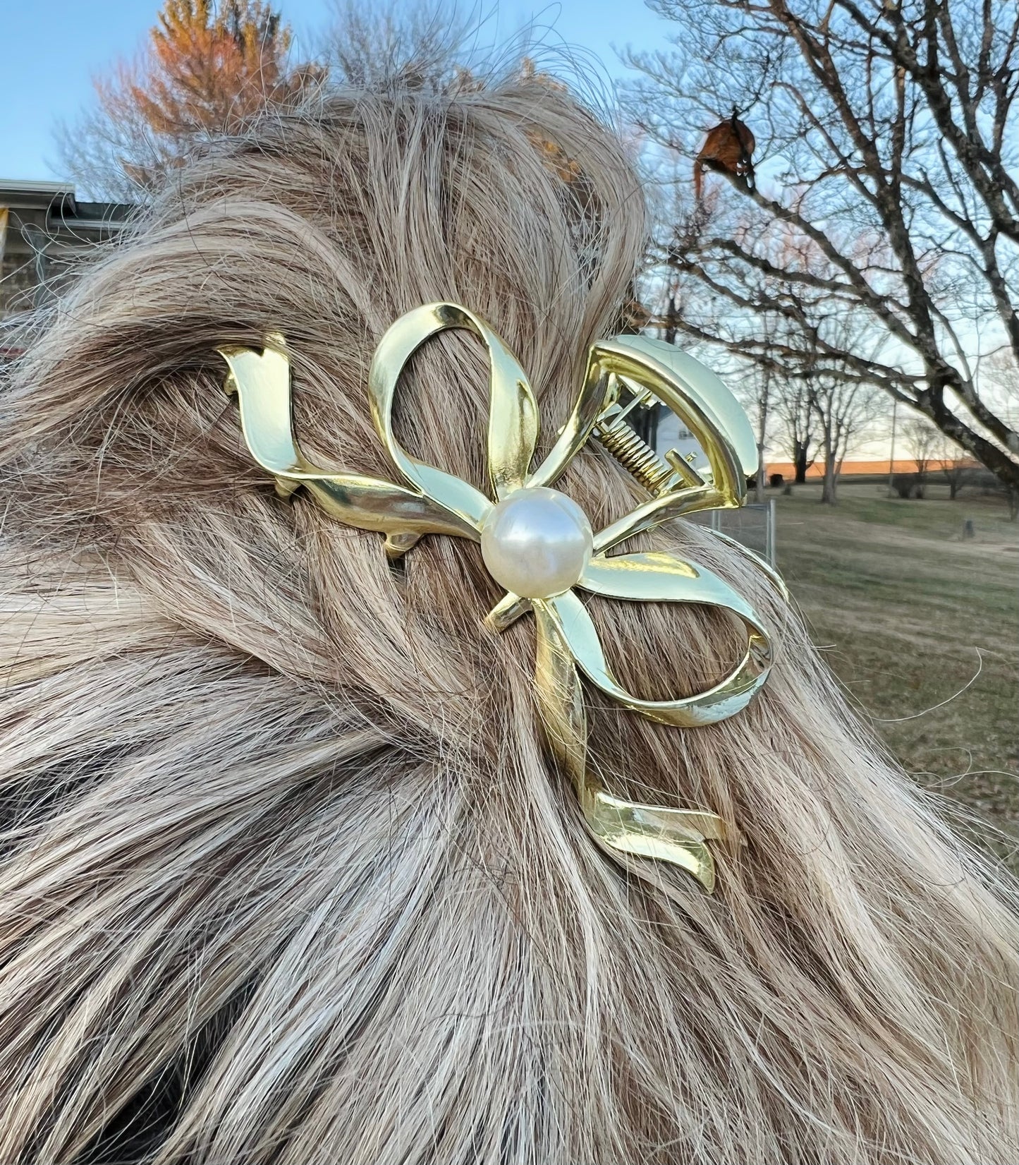 Gold Bow Hair Clip