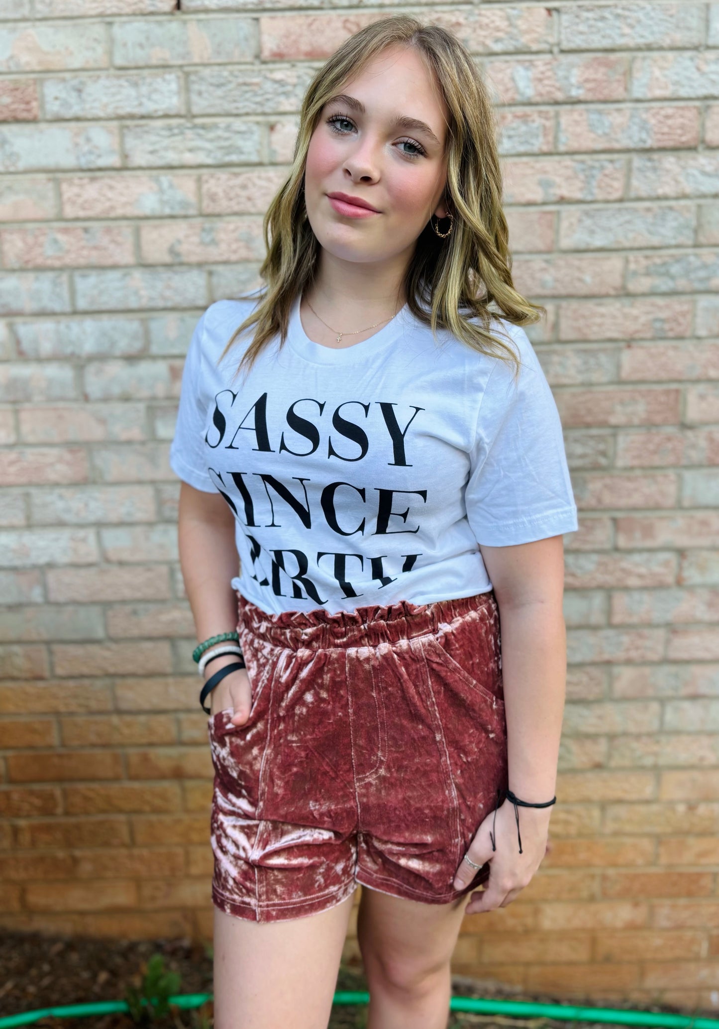 Pink Skies Velvet Shorts