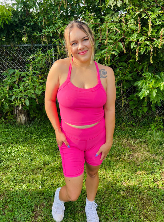 Pink Redbud Ribbed Set