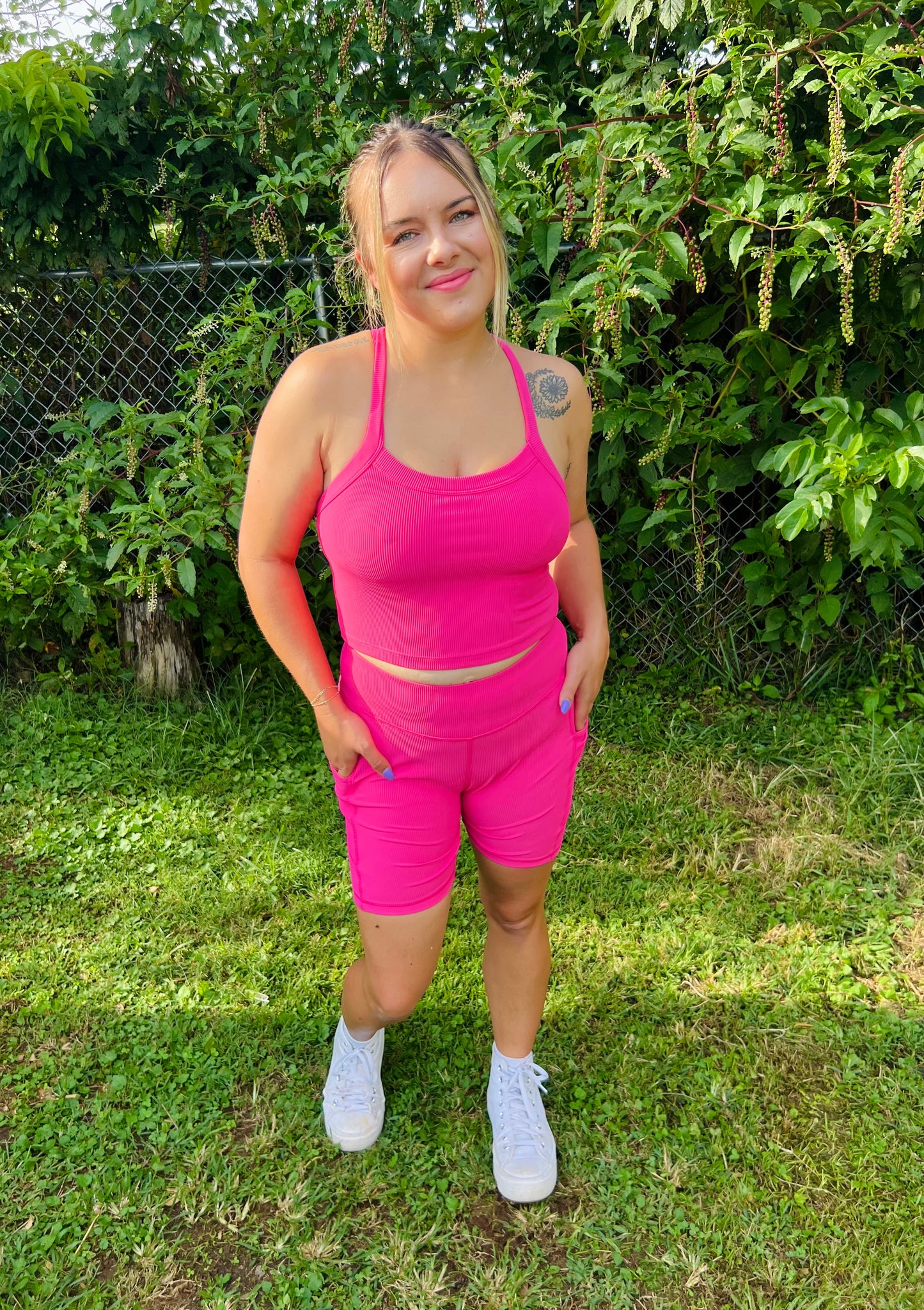 Pink Redbud Ribbed Set