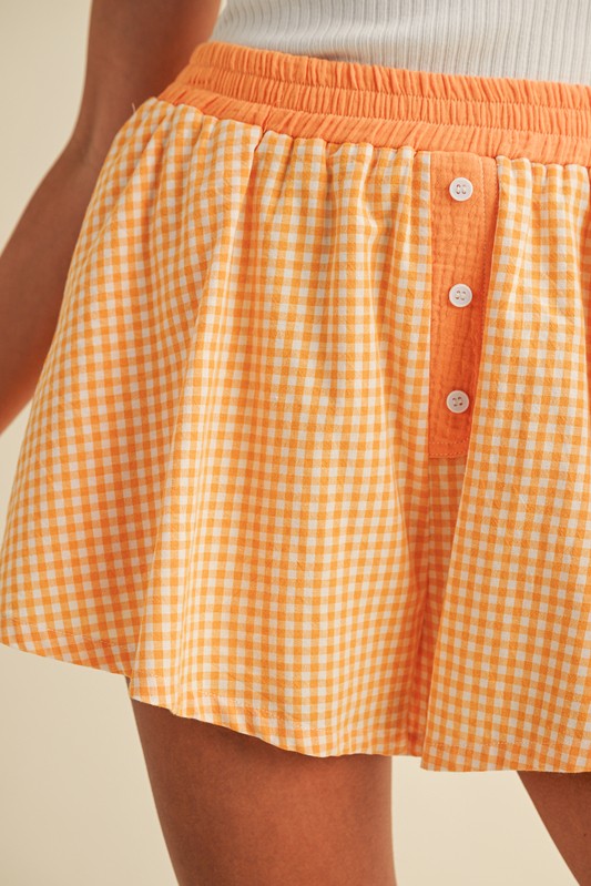 TN Checker Boxer Flare Shorts