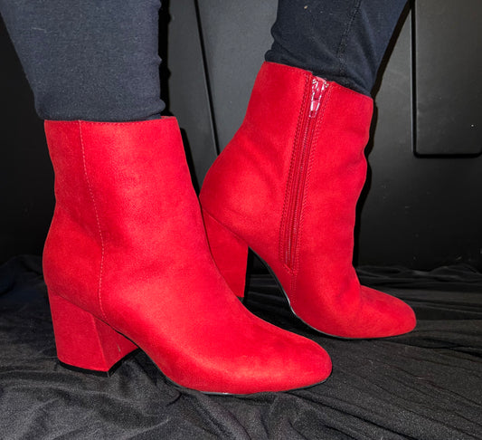Feel my power Red Ankle Booties