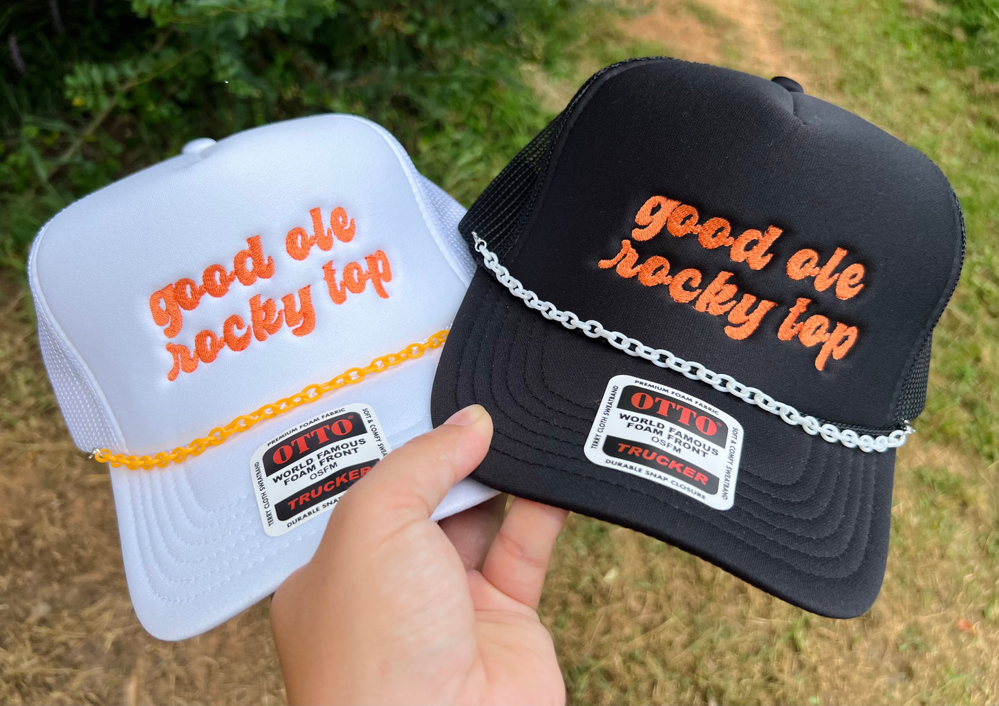 Orange & White Hat Chains