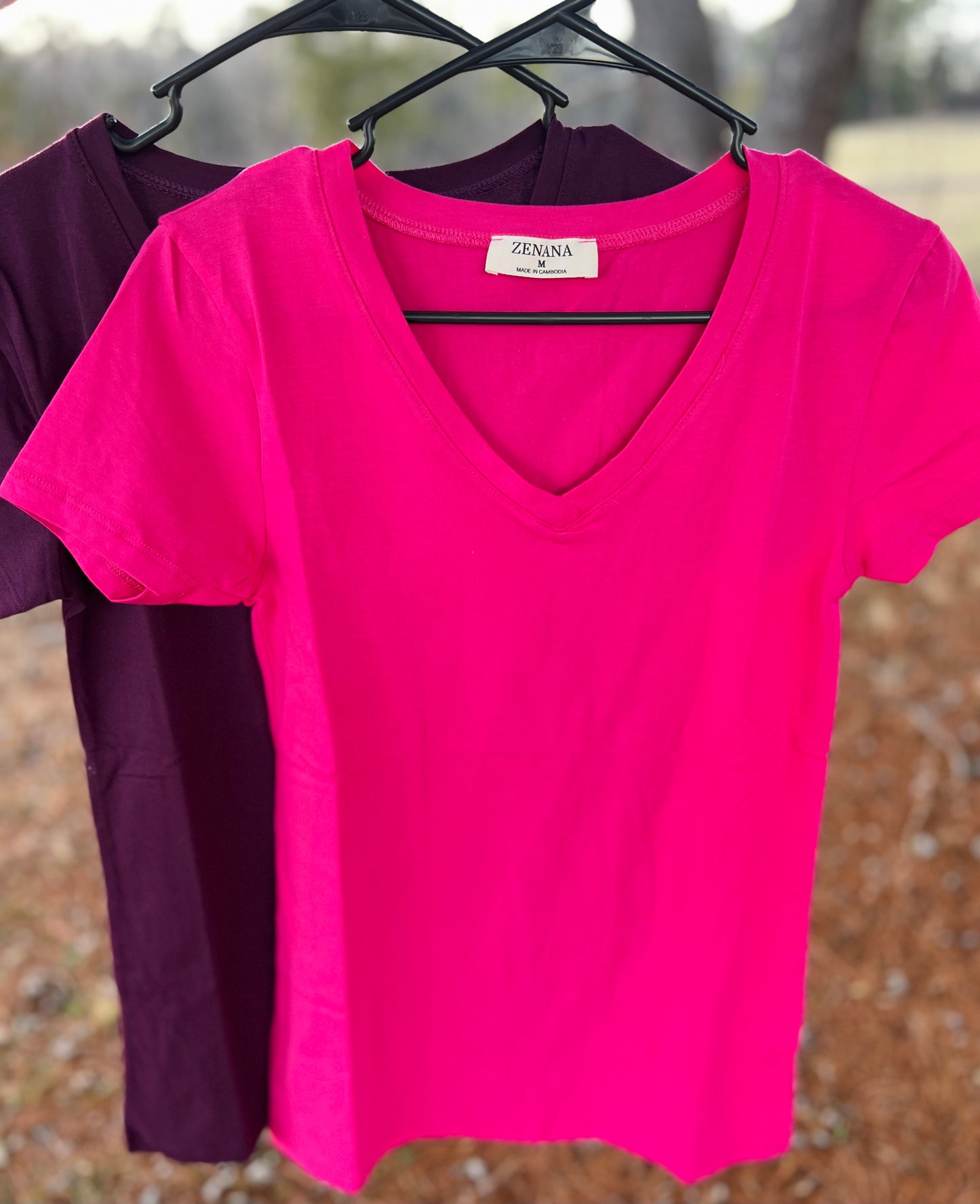 Simple Pink V-Neck