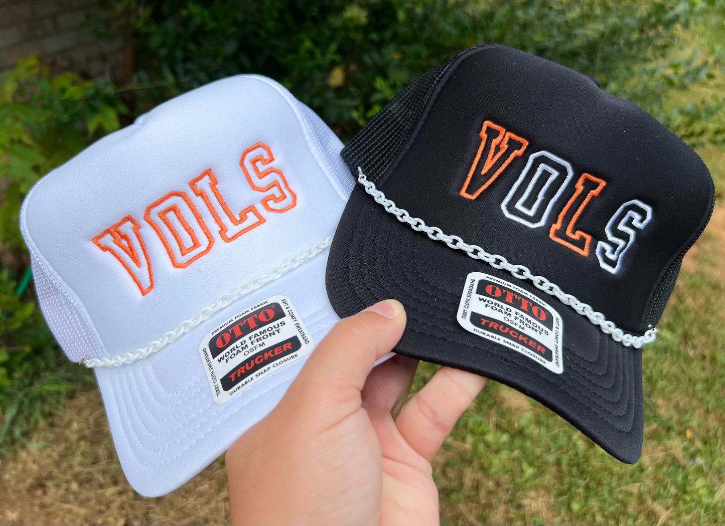 Orange & White Hat Chains