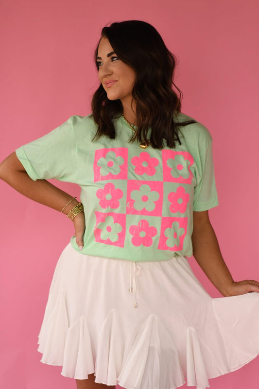 Flower Checkered Tee