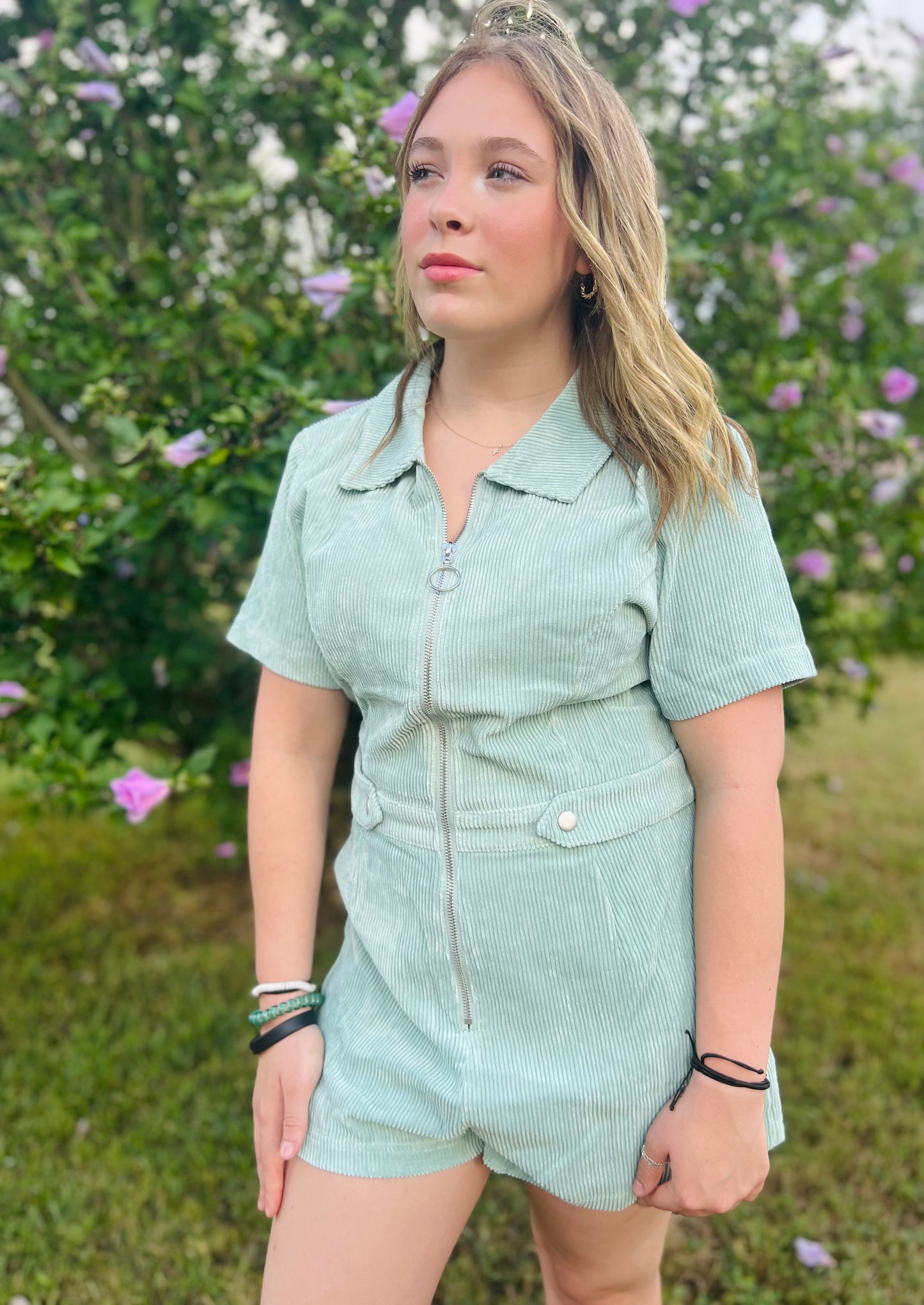 Pretty Green 👀 Corduroy Romper