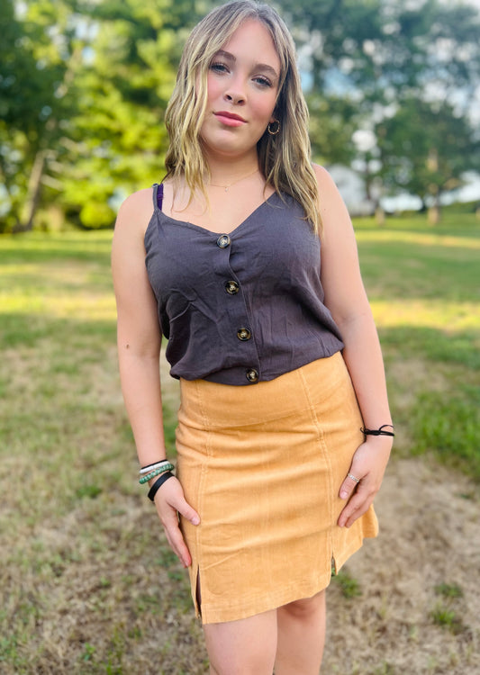 Sunflower Corduroy Skirt