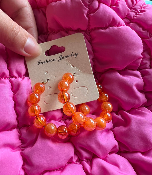 Orange Hoop Earrings