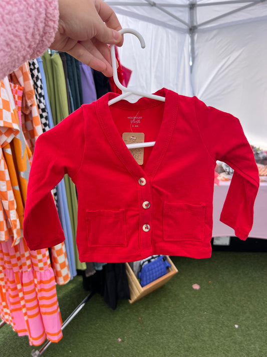 Kids Red Cardigan