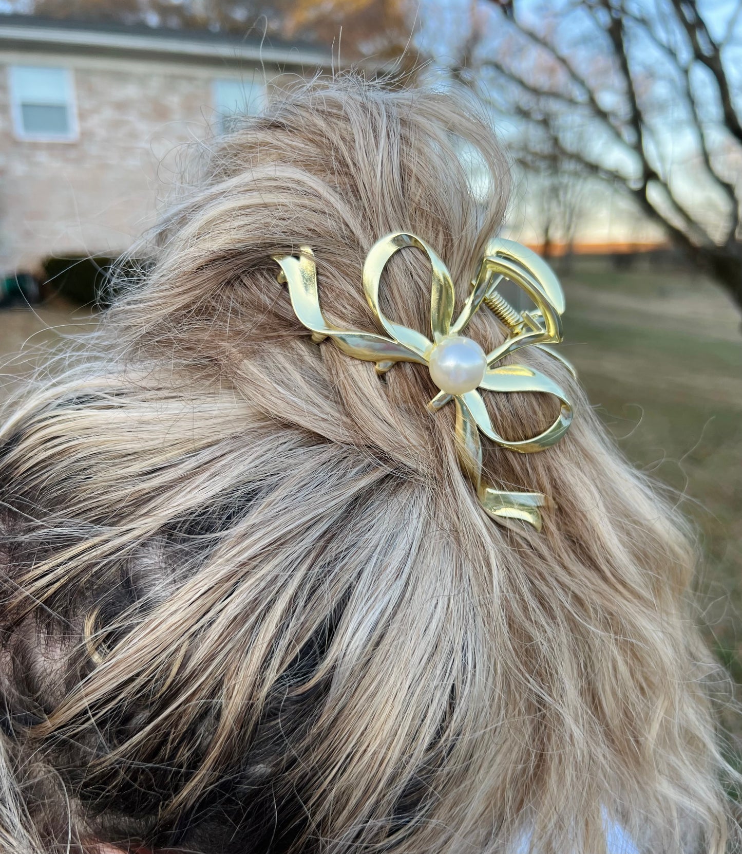 Gold Bow Hair Clip