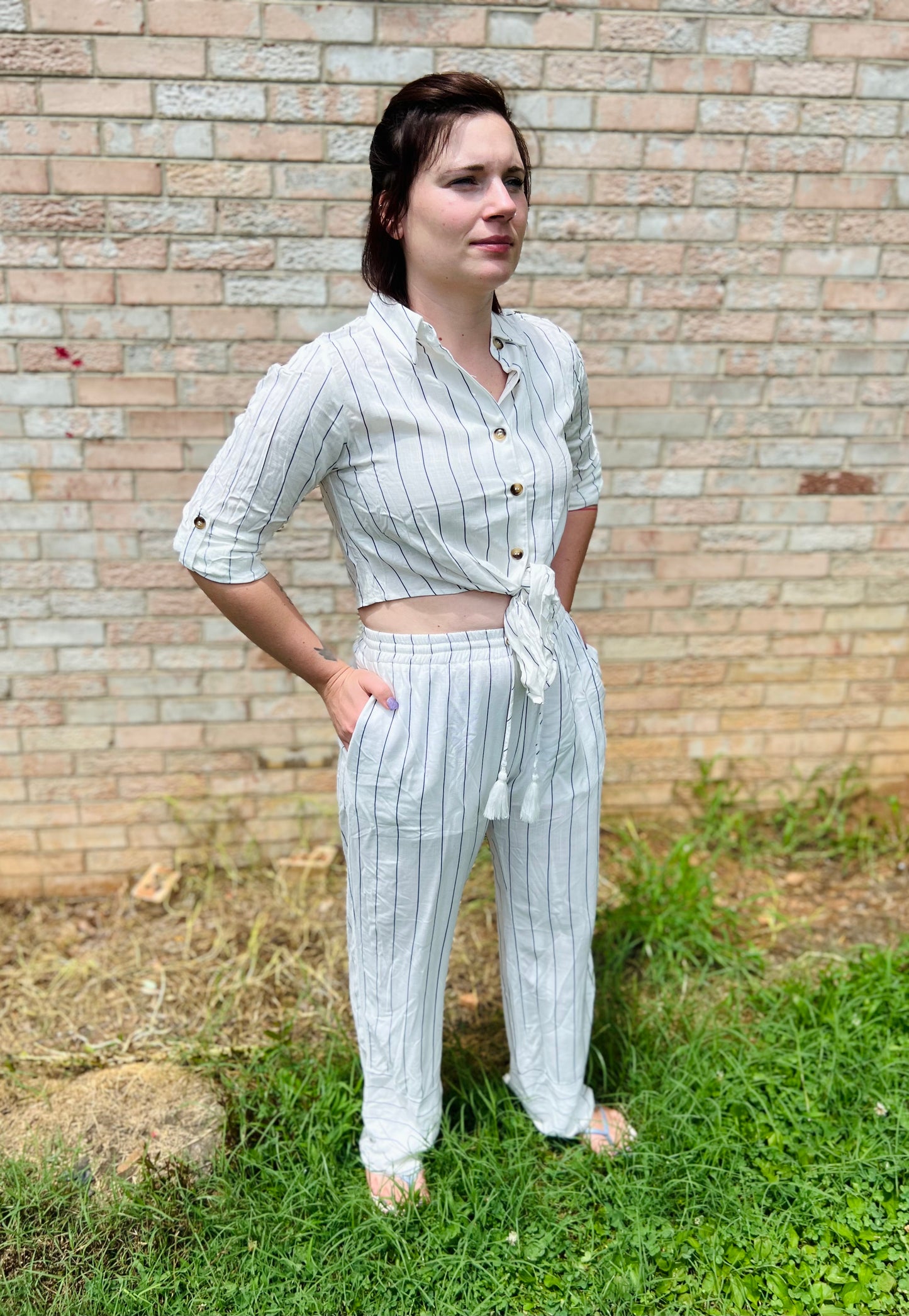 Two Piece Striped Outfit